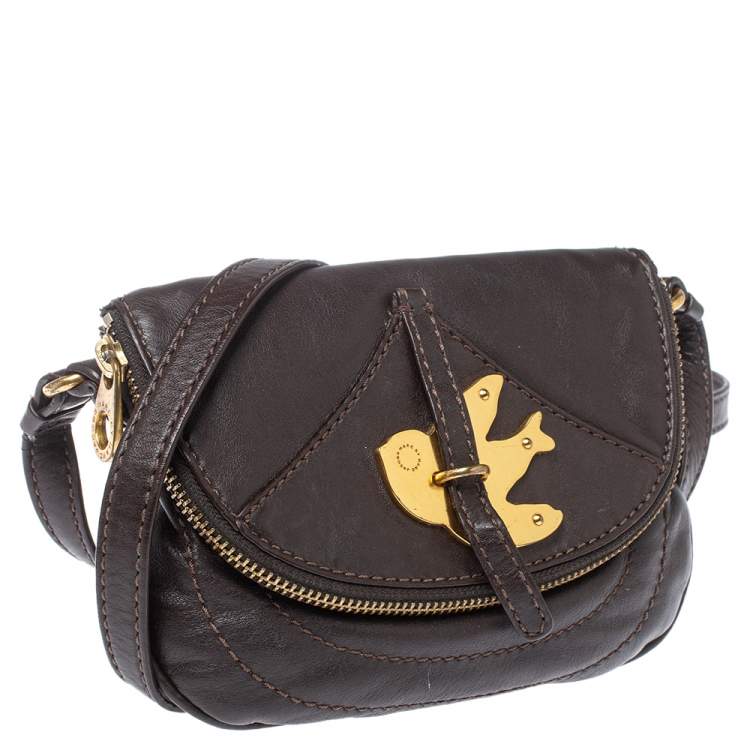 Pre Owned Marc by Marc Jacobs Brown Leather Petal to the Metal Crossbody Bag
