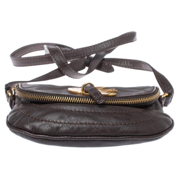 Pre Owned Marc by Marc Jacobs Brown Leather Petal to the Metal Crossbody Bag