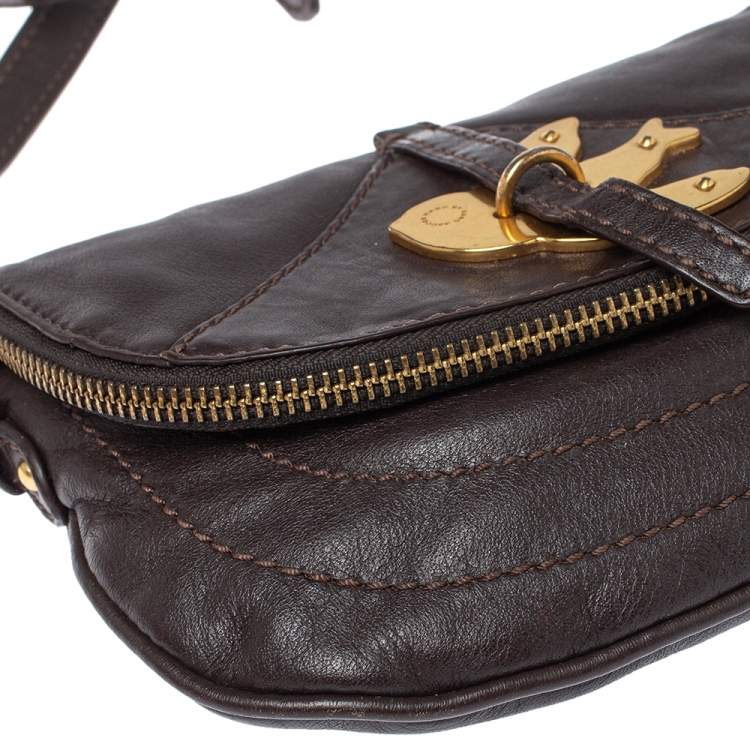 Pre Owned Marc by Marc Jacobs Brown Leather Petal to the Metal Crossbody Bag