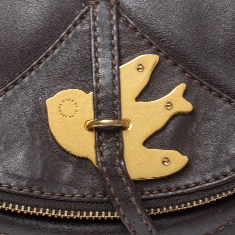 Pre Owned Marc by Marc Jacobs Brown Leather Petal to the Metal Crossbody Bag