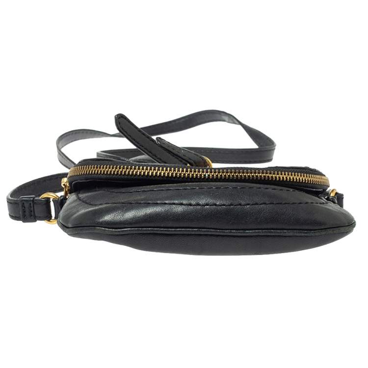 Pre Owned Marc by Marc Jacobs Black Leather Petal to the Metal Crossbody Bag