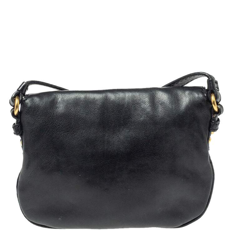Pre Owned Marc by Marc Jacobs Black Leather Petal to the Metal Crossbody Bag