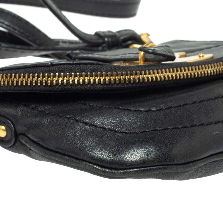 Pre Owned Marc by Marc Jacobs Black Leather Petal to the Metal Crossbody Bag