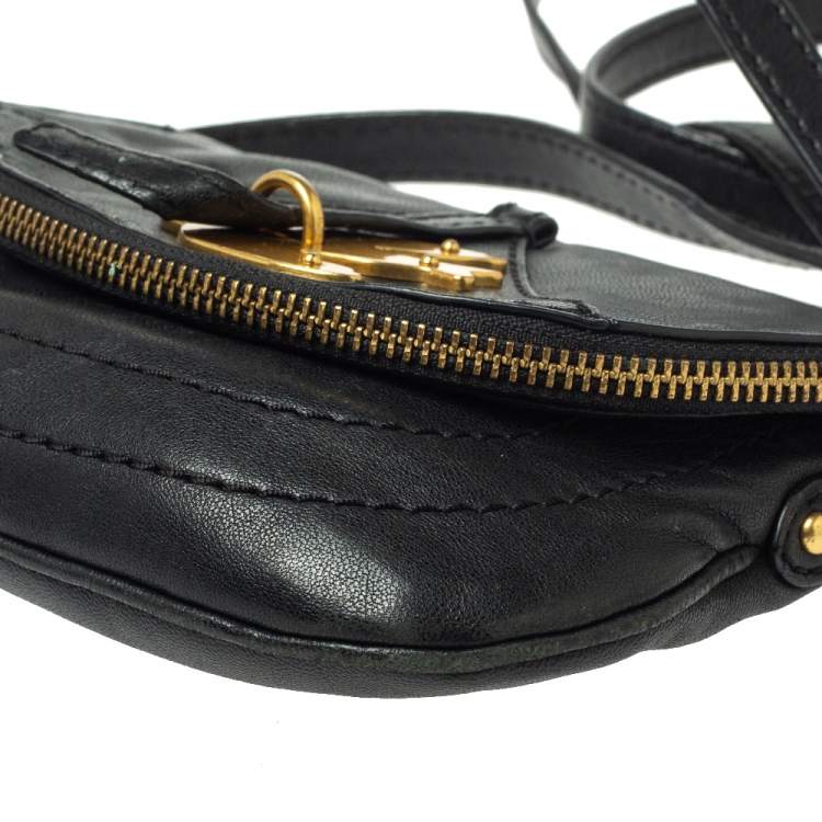 Pre Owned Marc by Marc Jacobs Black Leather Petal to the Metal Crossbody Bag