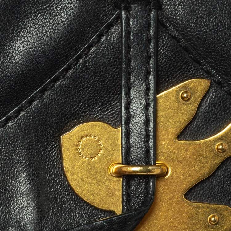Pre Owned Marc by Marc Jacobs Black Leather Petal to the Metal Crossbody Bag