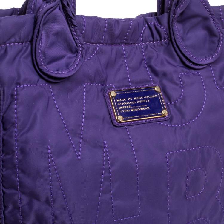 Pre Owned Marc by Marc Jacobs Purple Nylon Medium Pretty Tote