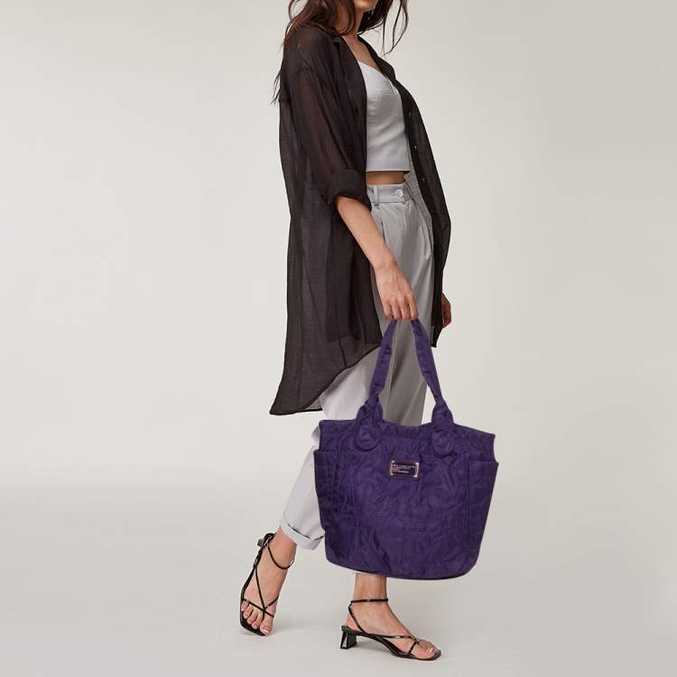 Pre Owned Marc by Marc Jacobs Purple Nylon Medium Pretty Tote