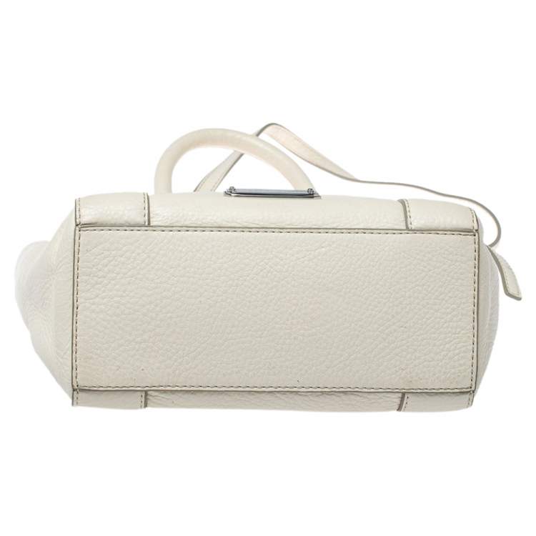Pre Owned Marc By Marc Jacobs White Leather Eyelet Tote