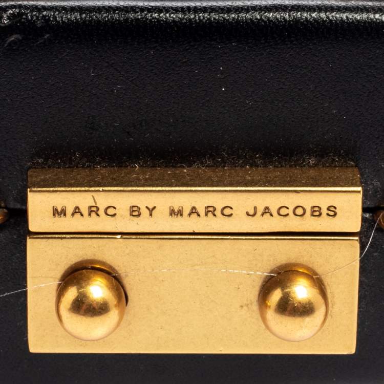 Pre Owned Marc by Marc Jacobs Black Leather Studded Phone Box Bag