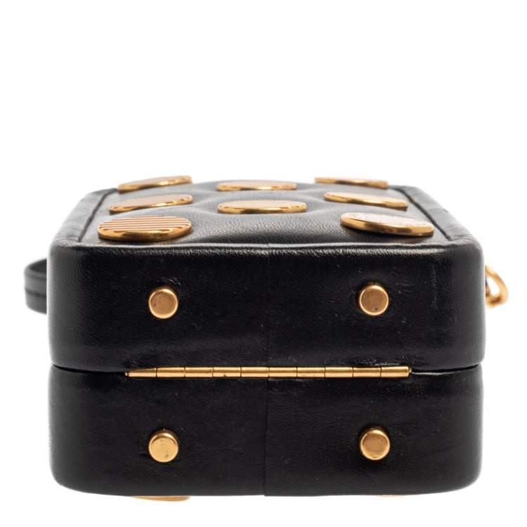 Pre Owned Marc by Marc Jacobs Black Leather Studded Phone Box Bag