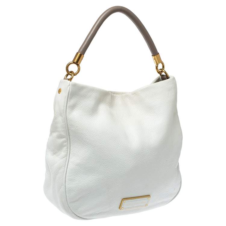 Pre Owned Marc by Marc Jacobs White Soft Grained Leather Too Hot to Handle Hobo