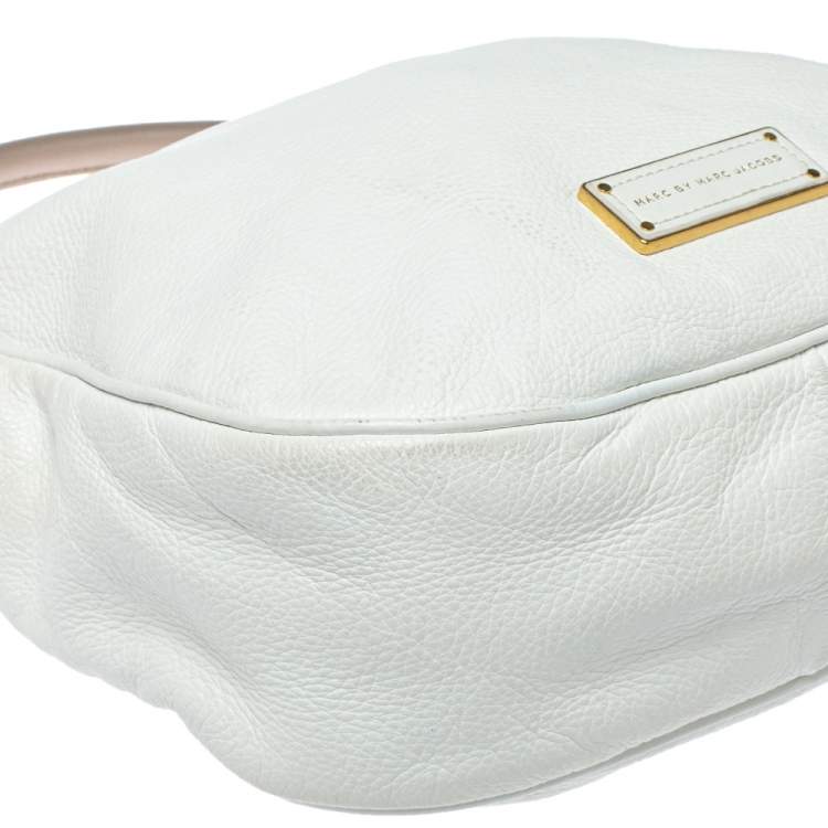 Pre Owned Marc by Marc Jacobs White Soft Grained Leather Too Hot to Handle Hobo