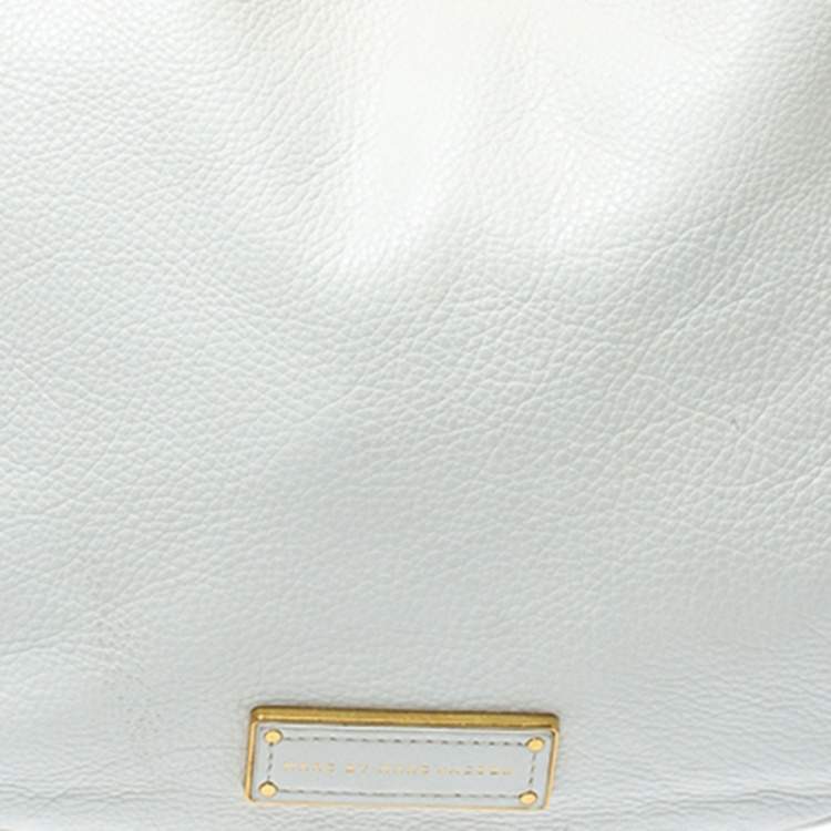 Pre Owned Marc by Marc Jacobs White Soft Grained Leather Too Hot to Handle Hobo