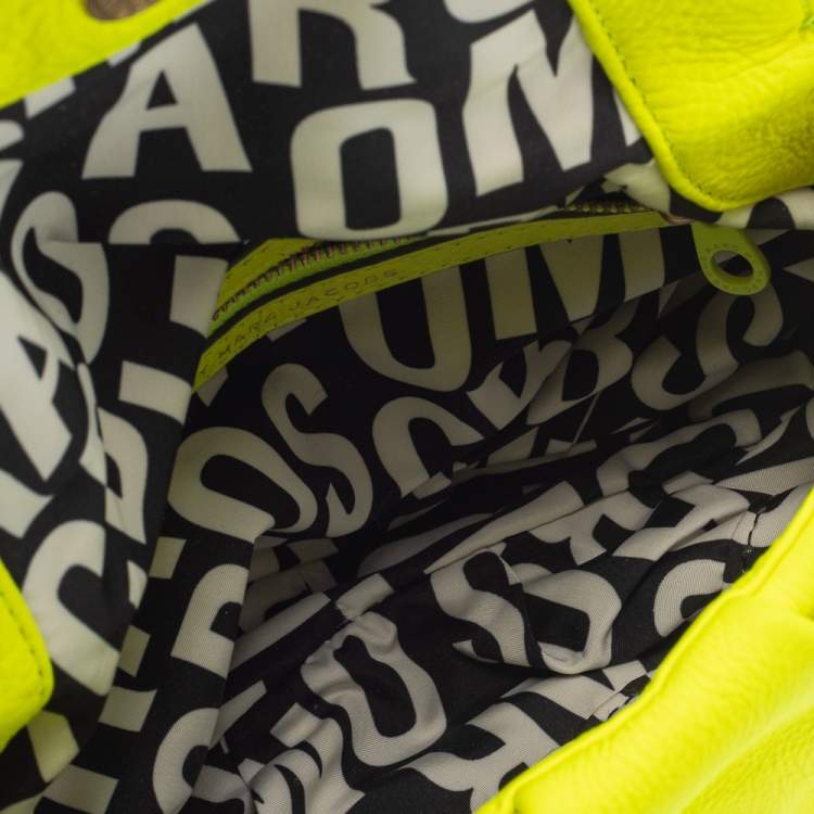 Pre Owned Marc by Marc Jacobs Neon Yellow Leather Classic Q Natasha Crossbody Bag