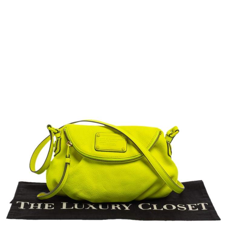 Pre Owned Marc by Marc Jacobs Neon Yellow Leather Classic Q Natasha Crossbody Bag