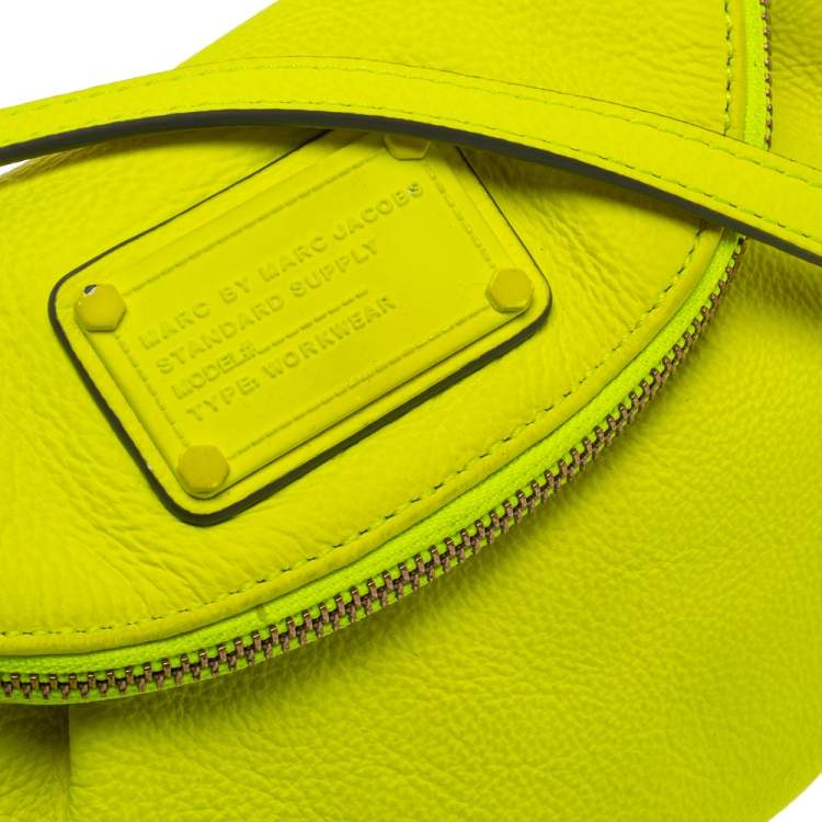 Pre Owned Marc by Marc Jacobs Neon Yellow Leather Classic Q Natasha Crossbody Bag