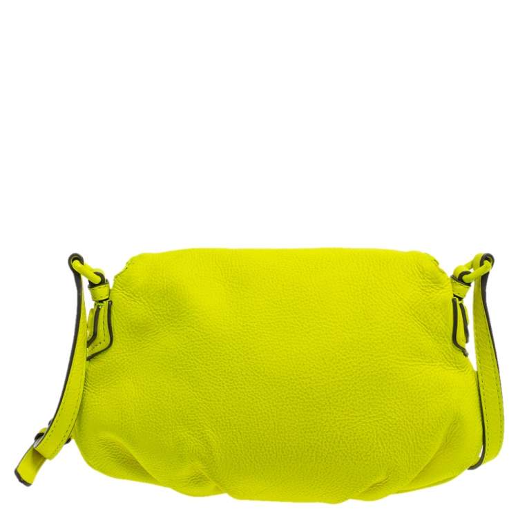 Pre Owned Marc by Marc Jacobs Neon Yellow Leather Classic Q Natasha Crossbody Bag