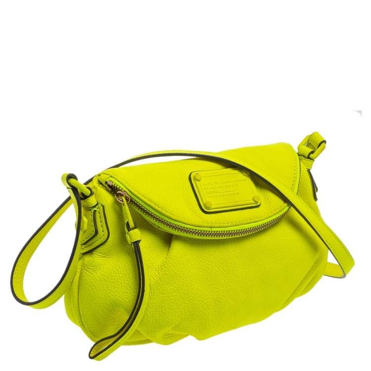 Pre Owned Marc by Marc Jacobs Neon Yellow Leather Classic Q Natasha Crossbody Bag
