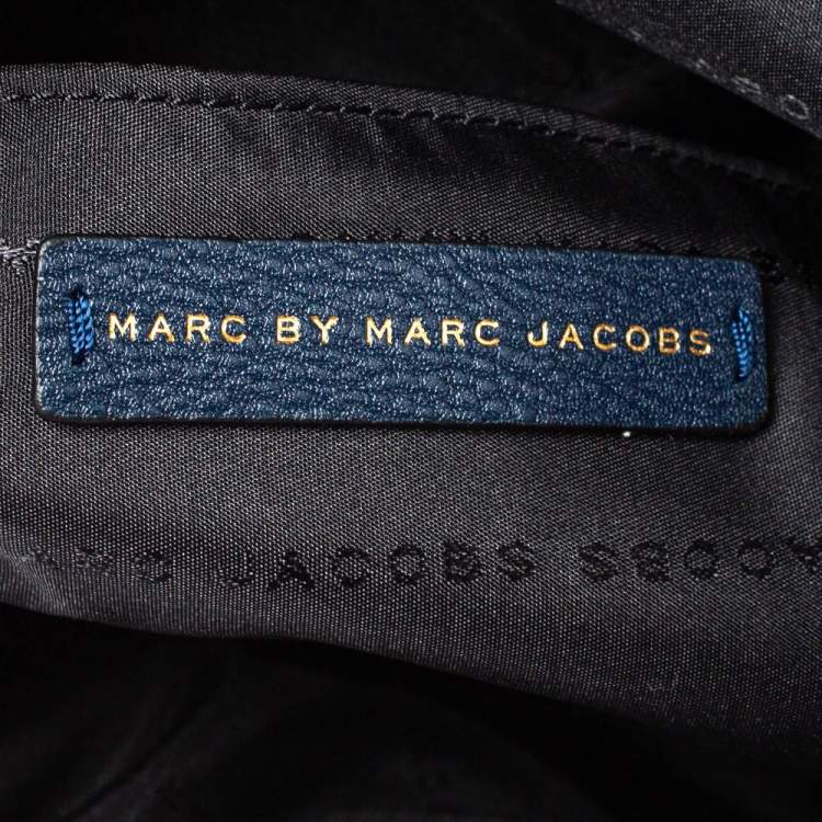 Pre Owned Marc by Marc Jacobs Navy Blue Leather Petal to the Metal Natasha Bird Shoulder Bag