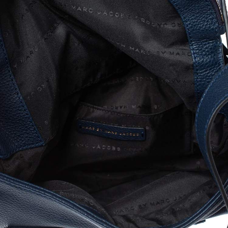 Pre Owned Marc by Marc Jacobs Navy Blue Leather Petal to the Metal Natasha Bird Shoulder Bag