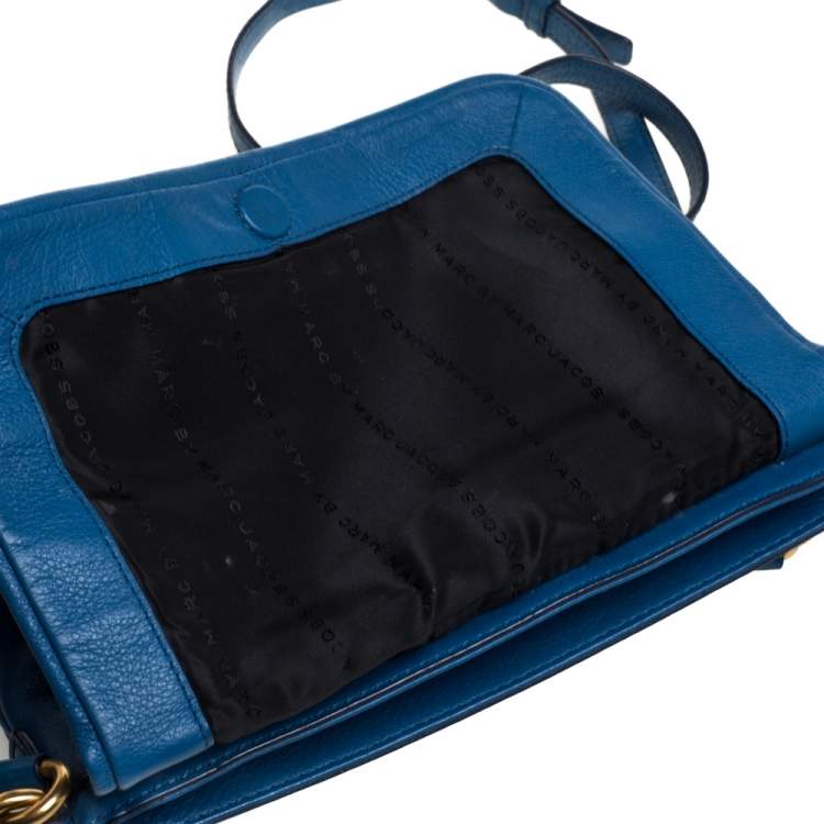 Pre Owned Marc Jacob's Blue Leather Too Hot To Handle Crossbody Bag