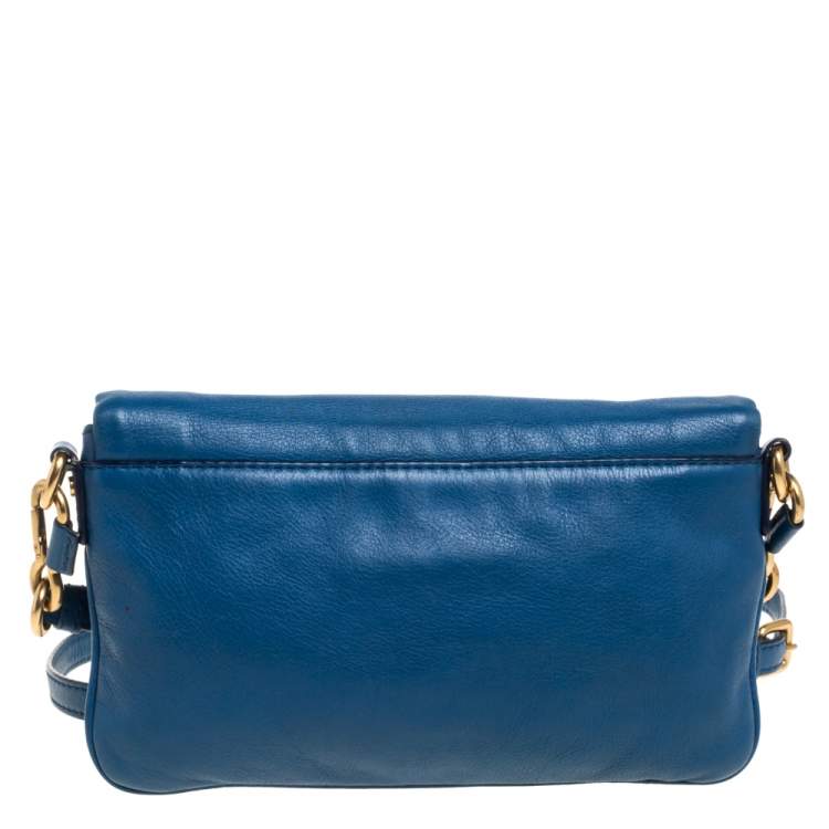 Pre Owned Marc Jacob's Blue Leather Too Hot To Handle Crossbody Bag