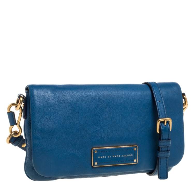 Pre Owned Marc Jacob's Blue Leather Too Hot To Handle Crossbody Bag