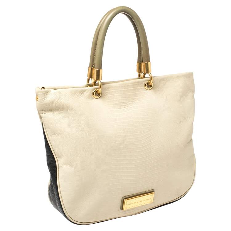 Pre Owned Marc by Marc Jacobs Tricolor Lizard Embossed Leather Too Hot to Handle Tote