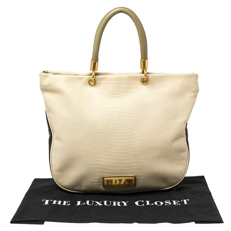 Pre Owned Marc by Marc Jacobs Tricolor Lizard Embossed Leather Too Hot to Handle Tote