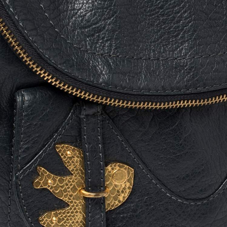 Pre Owned Marc by Marc Jacobs Blue Leather Petal to the Metal Natasha Bird Shoulder Bag