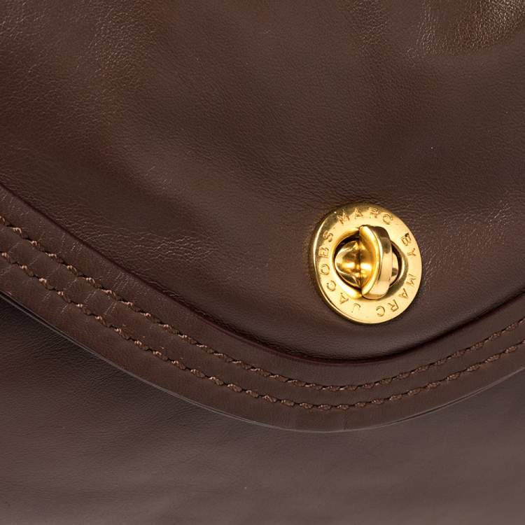 Pre Owned Marc by Marc Jacobs Brown Leather Flap Shoulder Bag