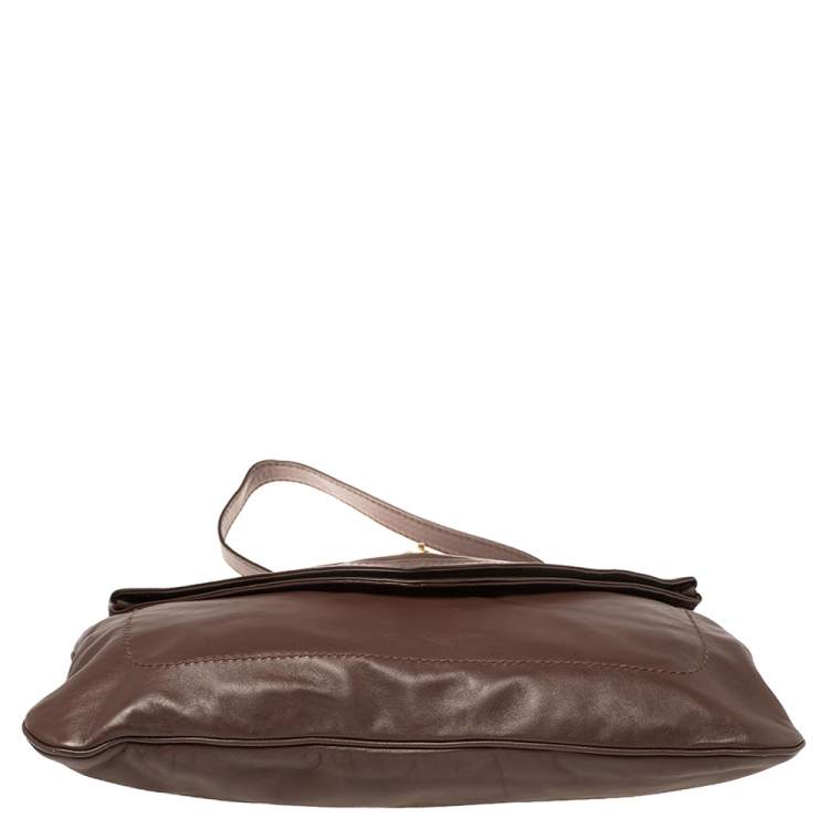 Pre Owned Marc by Marc Jacobs Brown Leather Flap Shoulder Bag