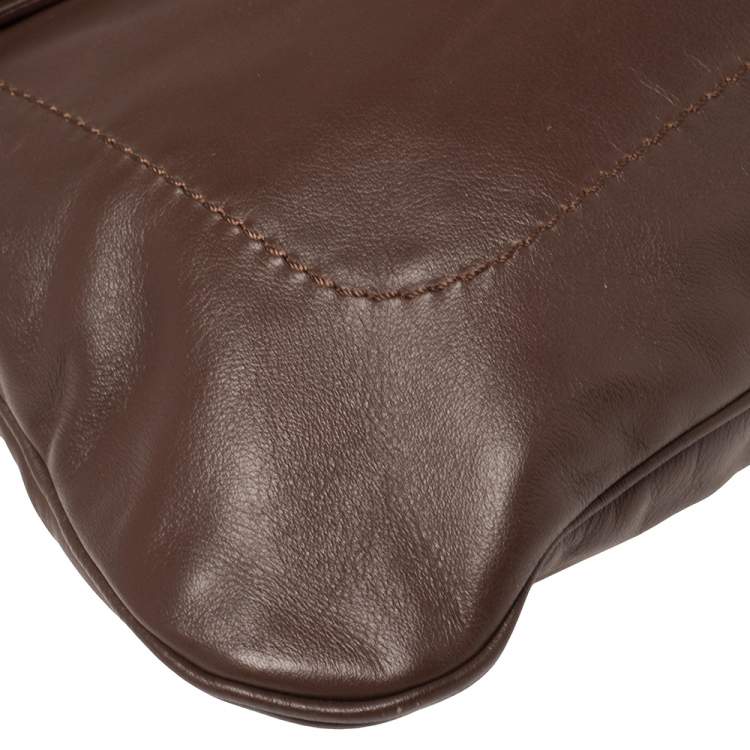 Pre Owned Marc by Marc Jacobs Brown Leather Flap Shoulder Bag