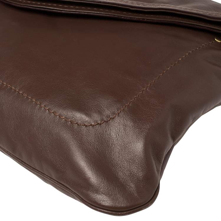 Pre Owned Marc by Marc Jacobs Brown Leather Flap Shoulder Bag