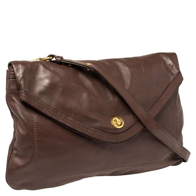 Pre Owned Marc by Marc Jacobs Brown Leather Flap Shoulder Bag