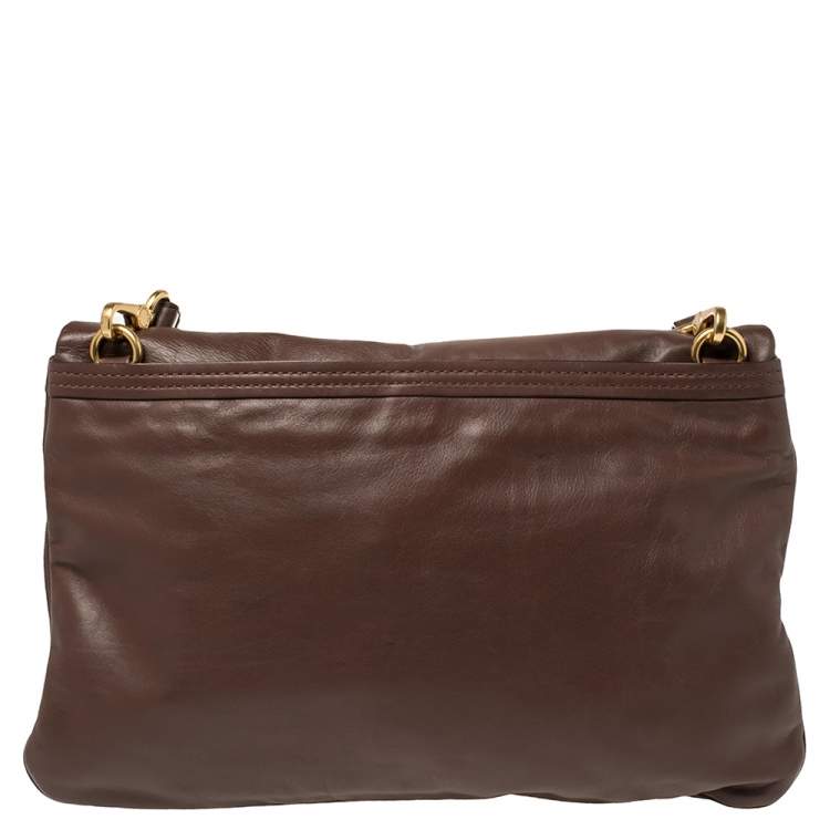 Pre Owned Marc by Marc Jacobs Brown Leather Flap Shoulder Bag