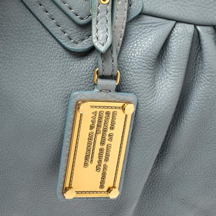 Pre Owned Marc by Marc Jacobs Grey Leather Classic Q Baby Groovee Satchel
