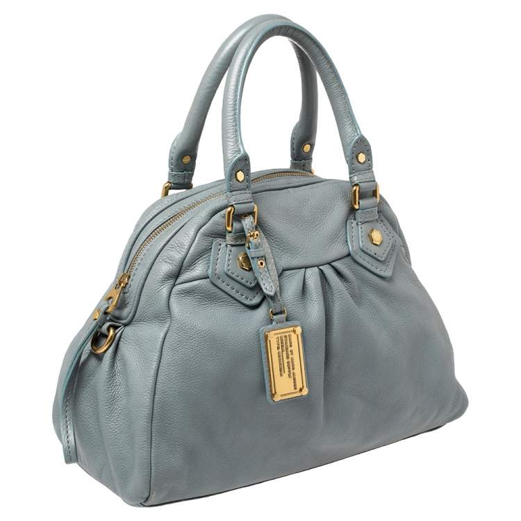 Pre Owned Marc by Marc Jacobs Grey Leather Classic Q Baby Groovee Satchel