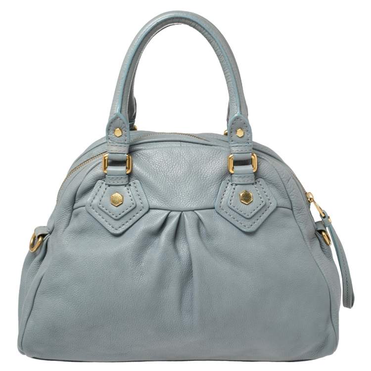Pre Owned Marc by Marc Jacobs Grey Leather Classic Q Baby Groovee Satchel
