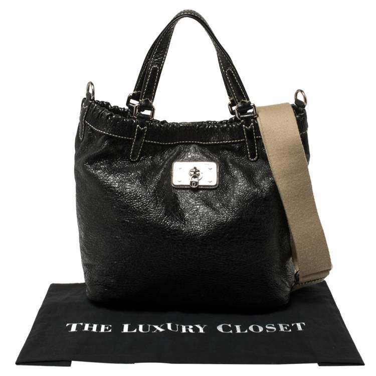 Pre Owned Marc by Marc Jacobs Black Crinkled  Leather Tote