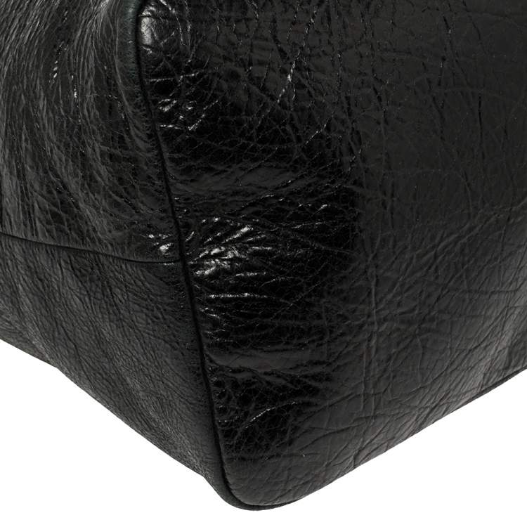 Pre Owned Marc by Marc Jacobs Black Crinkled  Leather Tote
