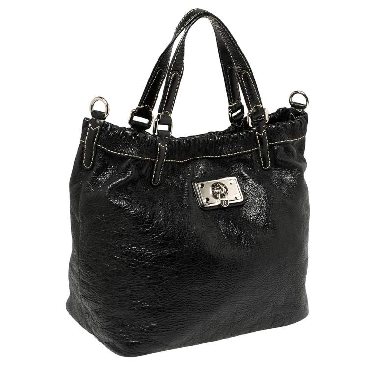 Pre Owned Marc by Marc Jacobs Black Crinkled  Leather Tote