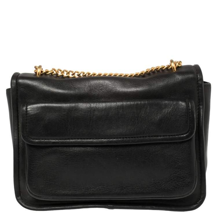 Pre Owned Marc by Marc Jacobs Black Leather Rebel 24 Shoulder Bag