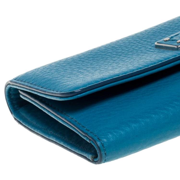 Pre Owned Marc by Marc Jacobs Blue Leather Flap Continental Wallet