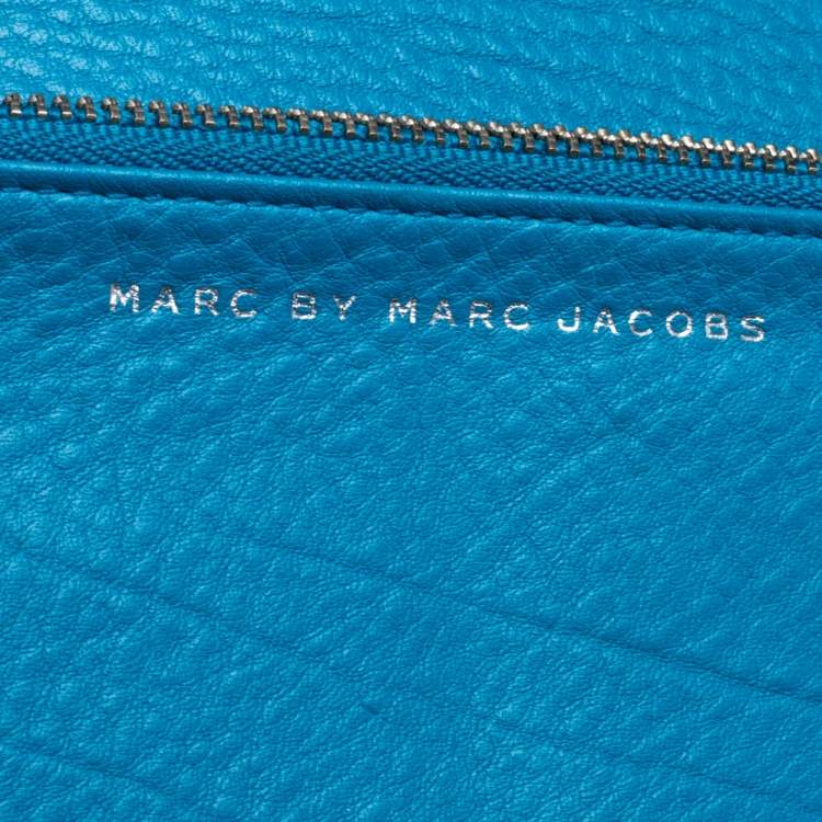 Pre Owned Marc by Marc Jacobs Blue Leather Flap Continental Wallet