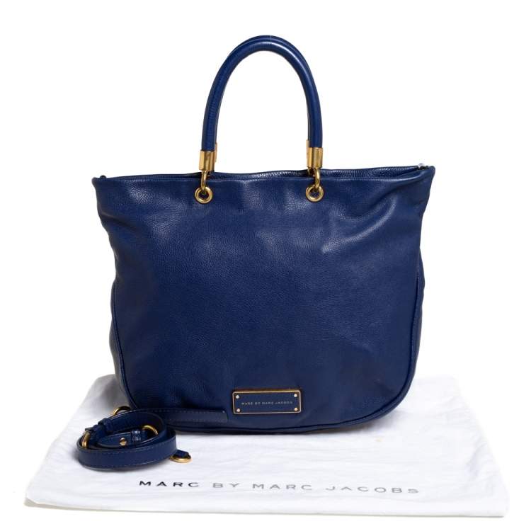 Pre Owned Marc By Marc Jacobs Blue Soft Leather Bentley Tote