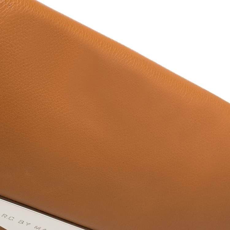 Pre Owned Marc by Marc Jacobs Tan Leather Bianca Envelope Clutch