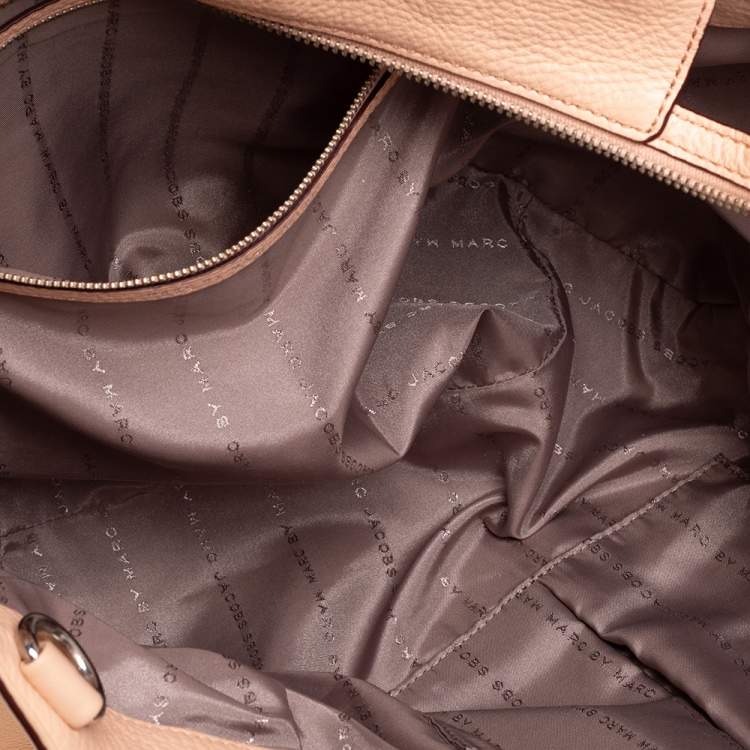 Pre Owned Marc by Marc Jacobs Peach Leather Too Hot To Handle Tote