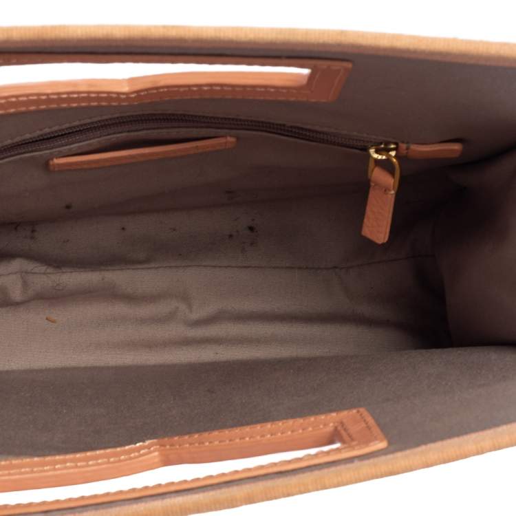 Pre Owned Marc by Marc Jacobs Orange/Beige Checkered Raffia Clutch