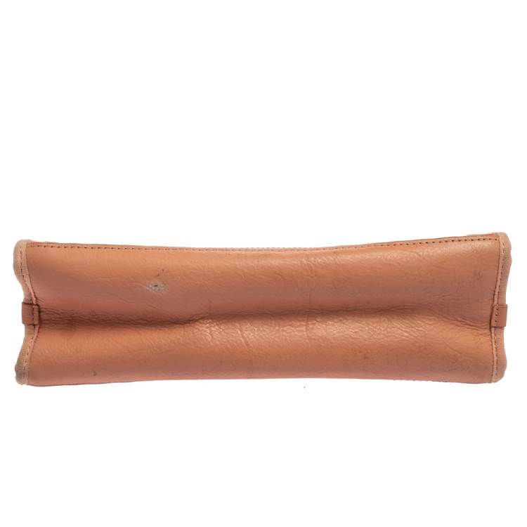 Pre Owned Marc by Marc Jacobs Orange/Beige Checkered Raffia Clutch